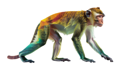 Isolated Low poly geometric monkey