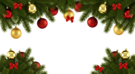 Happy new year 2026 with festive ornaments and candy canes isolated on transparent background