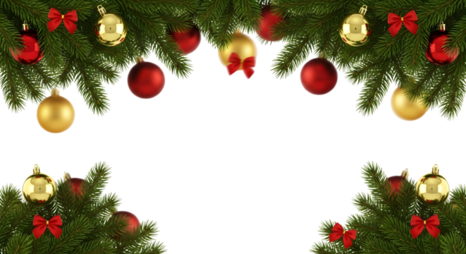 Happy new year 2026 with festive ornaments and candy canes isolated on transparent background