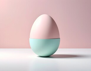 A beautifully crafted egg design showcases modern artistry in a minimalist environment.