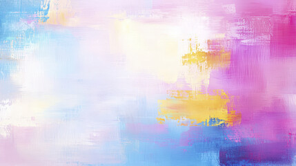 Obraz premium Vibrant abstract painting featuring soft hues of blue, pink, and yellow, creating serene and uplifting atmosphere