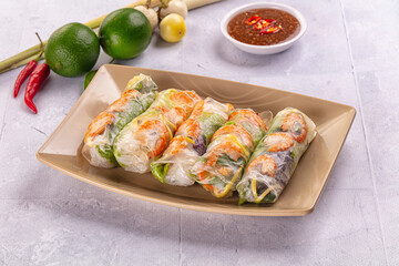 Vietnamese spring roll with prawn