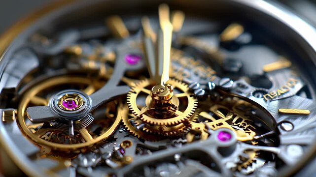 The intricate workings of a luxury timepiece, revealing its precise and sophisticated mechanics