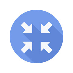 Obraz premium Minimize Exit Full Screen Blue Flat Icon