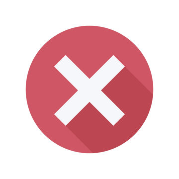 Flat Design Red X Mark Icon