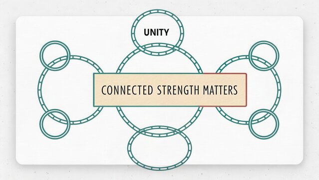 Graphic design showing interconnected circles representing unity