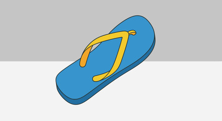 Minimalist Handdrawn Flip Flop Sandal Isolated On Simple Background