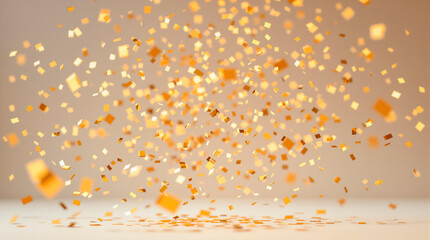 Celebrate success with this dynamic burst of golden confetti showering down, perfect for festive events, business milestones, and exciting announcements