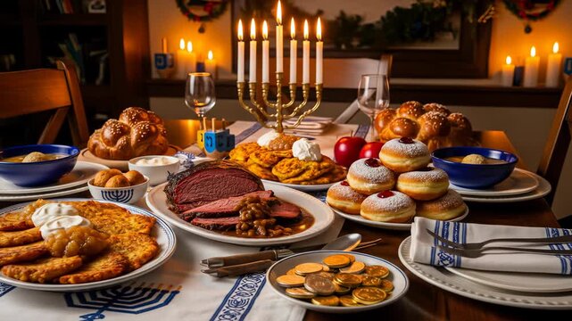 Festive Hanukkah Feast A Fusion of Traditions and Celebratory Foods for a Combined Holiday Celebration
