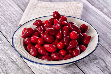 Red ripe sweet juicy dogwood