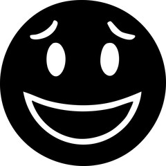 Joyful smiley face icon conveying happiness and positive emotions, perfect for digital communication and branding.