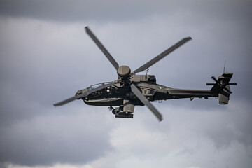 Boeing AH-64 Apache Performing Combat Maneuver in the Sky