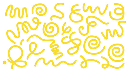 Squiggle abstract line and shapes yellow abstract wavy lines and organic shapes design
