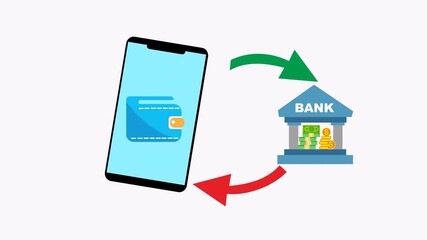 Online mobile banking transfer concept with arrows, money suitable for finance apps, websites, and articles on digital banking trends. - Powered by Adobe
