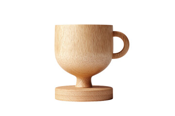 Light beige wooden cup with a handle and base