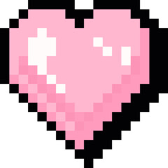 Obraz premium pixel illustration of pink heart