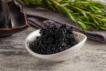 Luxury expensive Black caviar roe