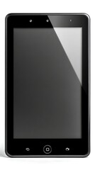 Black tablet computer isolated on white background