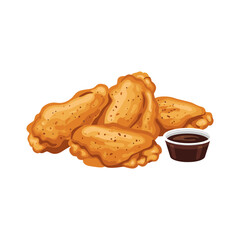 Crispy chicken wings with dipping sauce