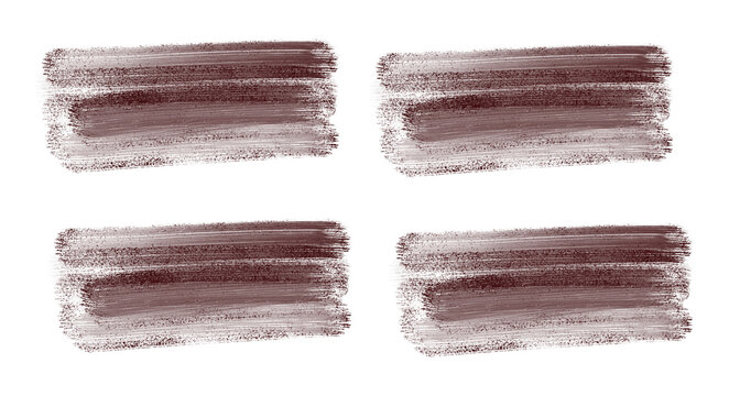 Set of Brown Watercolor Brush Strokes Isolated on White