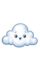 Obraz premium Delightful cartoon cloud character illustration with a happy expression