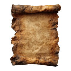 Vertical Burnt Parchment Paper Scroll with Charred Edges