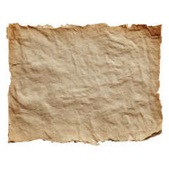 Beige Torn Paper Rectangle with Burnt Charred Edges