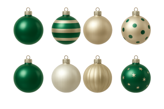 Colorful Christmas ornaments in various designs and colors ready for holiday decoration