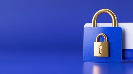 Fototapeta premium Illustration of a secure checkout with a padlock overlaying a credit card for safe transactions and encrypted data