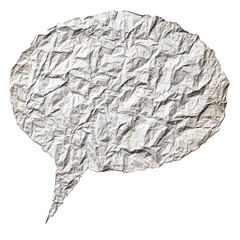 White Crumpled Paper Oval Speech Bubble Texture Shape