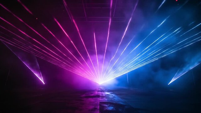 Spectacular Laser Light Show Illuminating the Night Sky.