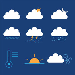weather symbols set vector design