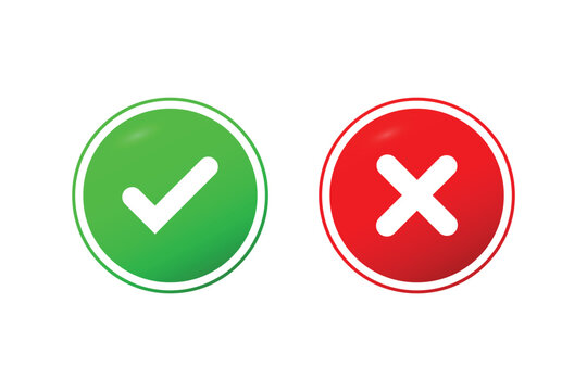 cross mark right mark vector design