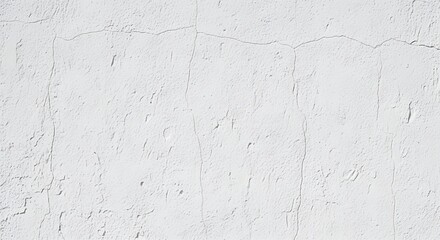 Textured White Wall with Cracks Surface Detail Background