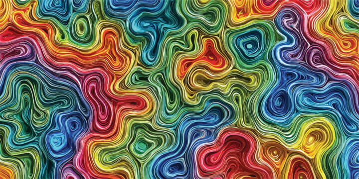 Padr&atilde;o abstrato vibrante com ondas coloridas e linhas fluidas, criando um fundo din&acirc;mico e energ&eacute;tico para diversos projetos.
