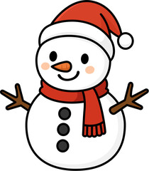 Snow man cartoon character
