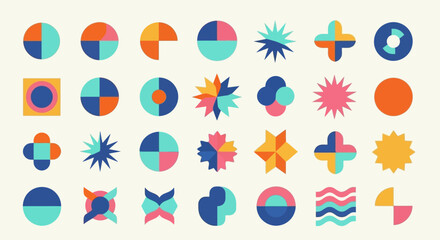 Colorful Geometric Shape Collection Modern Graphic Design Elements