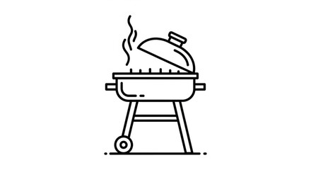 Outdoor barbecue grill vector illustration for summer cooking and grilling party invitation design element