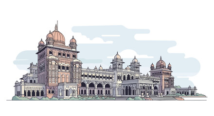 Mysore Palace Illustration A Detailed Vector Graphic of Indian Architecture © Andi