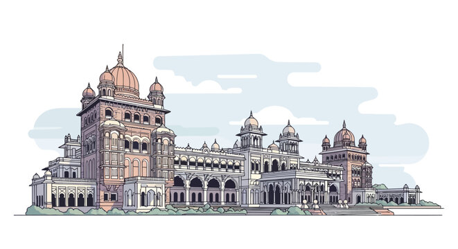 Mysore Palace Illustration A Detailed Vector Graphic of Indian Architecture