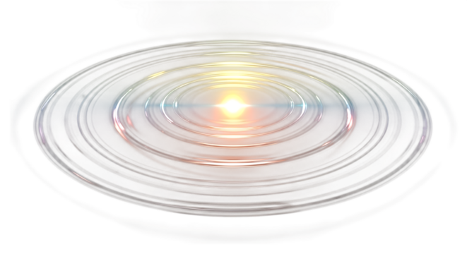 Abstract Concentric Circles with Lens Flare rings light isolated on a transparent background - Powered by Adobe