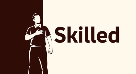 Silhouette of a Confident Skilled Man Representing Success, Opportunity, and Achievement