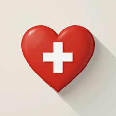 Obraz premium red heart with cross