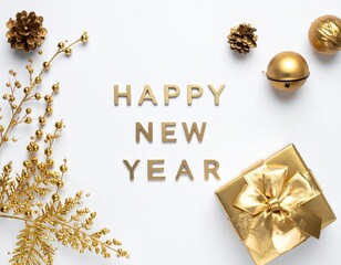Celebrate the New Year with gold and white decor festive touches and joyful spirits.