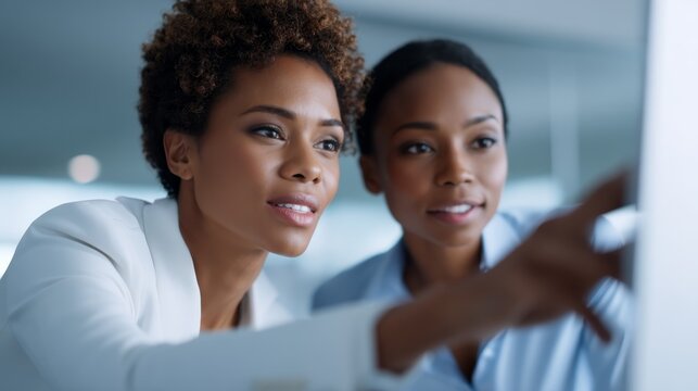 Enhancing Collaboration: Woman's Hand Turning Monitor Towards Coworker, Symbolizing Teamwork and Communication