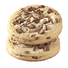 Two chocolate chip cookies, alpha channel