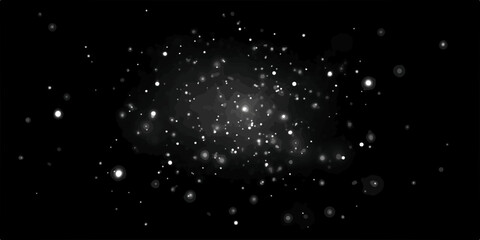 Funkelnde Partikel auf schwarzem Hintergrund erzeugen einen magischen und abstrakten visuellen Effekt.