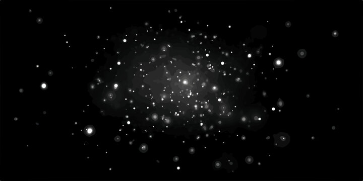 Funkelnde Partikel auf schwarzem Hintergrund erzeugen einen magischen und abstrakten visuellen Effekt.