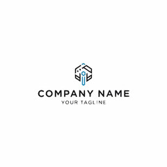 Modern Hexagon Logo Design with Letter I for Technology Company.