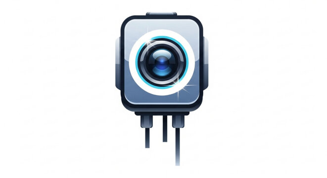 Square camera lens photography equipment vector illustration for professional use and design projects